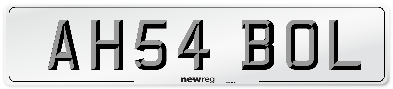 AH54 BOL Number Plate from New Reg
